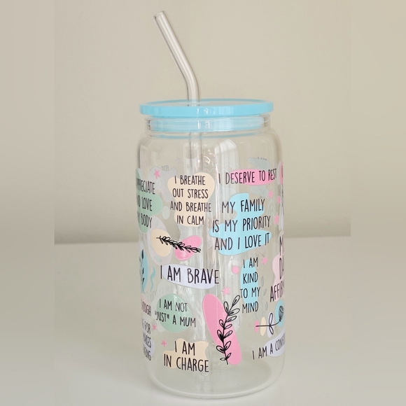 Mum Daily Affirmation 16oz Clear Beer Can Glass Cup - Picture 4 of 5